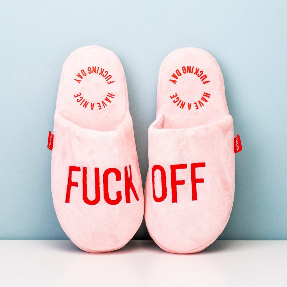 Fuck Off Slippers Pink